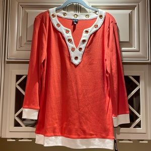 NWT Rafaella Coral Tunic top- M